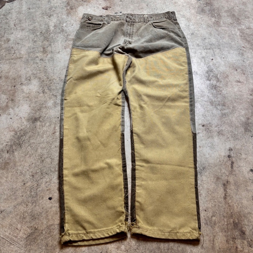 Wrangler Rugged Wear 38x32 Patched Distressed Work Pants Grunge Workwear
